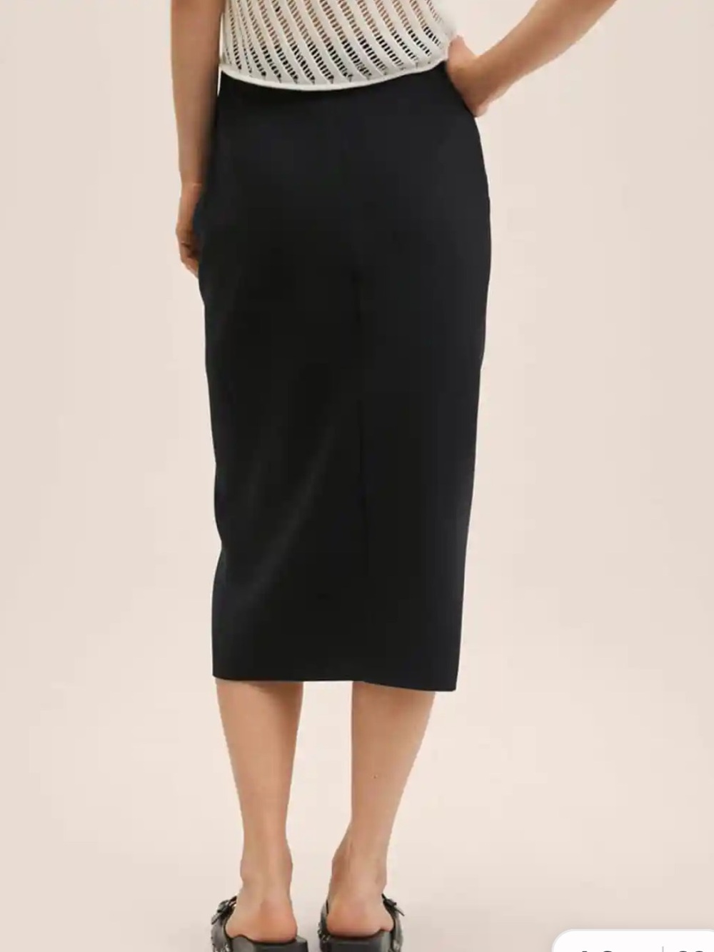 Nwt mango Black front pleat Draped Midi Skirt - Women - Picture 3 of 8